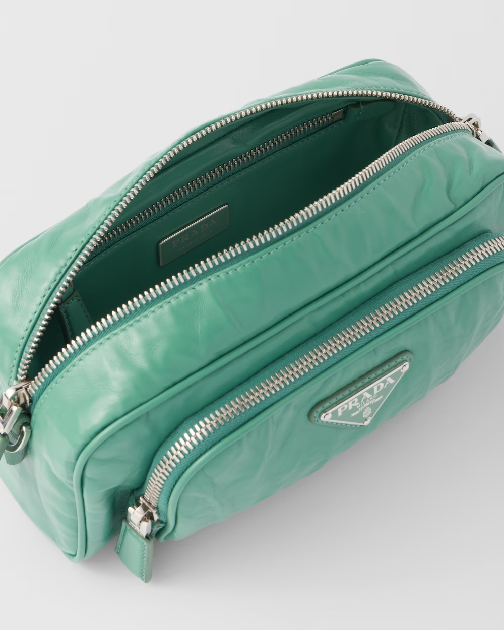 Nappa antique leather multi-pocket shoulder bag